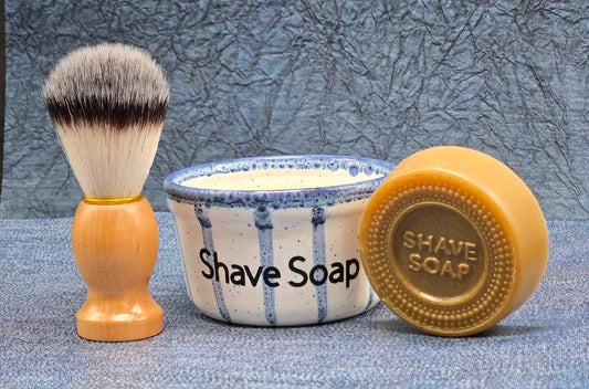 Shaving Soap Set (White and Blue)