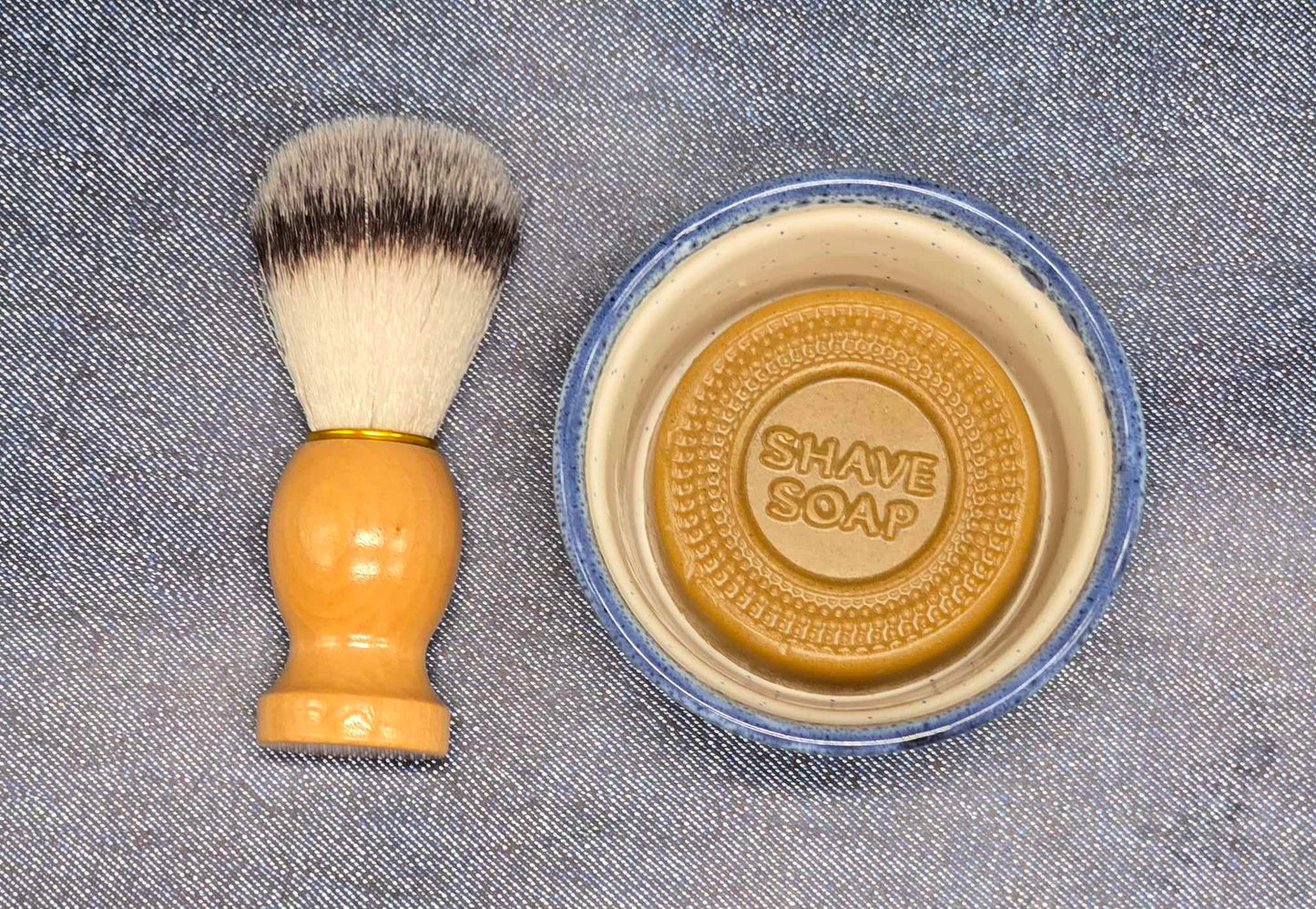 Shaving Soap Set (White and Blue)